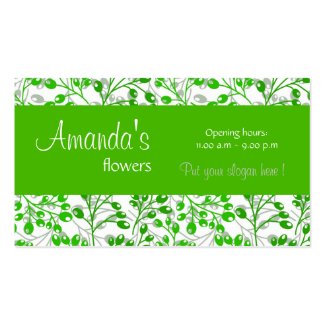 Cute dark green autumn fruits Business Card