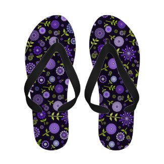 Cute dark purple spring flowers Flip-Flops