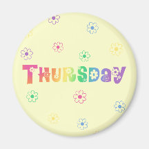 Cute Day Of The Week Thursday Fridge Magnet