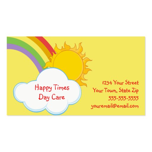 Cute Daycare Rainbow Business Cards