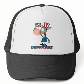 cute democratic donkey cartoon character hat