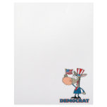 cute democratic donkey cartoon character customized letterhead