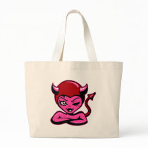 Cute Devil Girl Art Canvas Bag