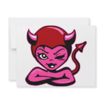 Cute Devil Girl Art Personalized Invitation