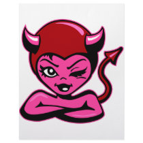 Cute Devil Girl Art Letterhead Template