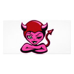 Cute Devil Girl Art Photo Card