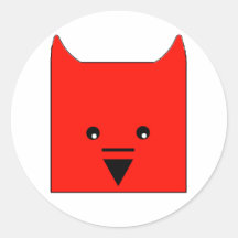 Cute Devil Round Sticker