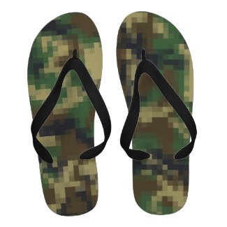 Cute Digital Pixel Camouflage Pattern Sandals