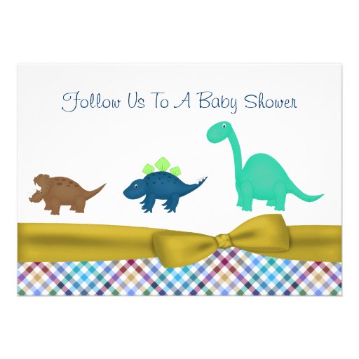 Cute Dinosaur Baby Shower Invitation