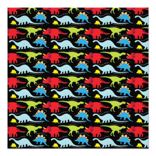 Cute Dinosaur Birthday Party Invitations Black