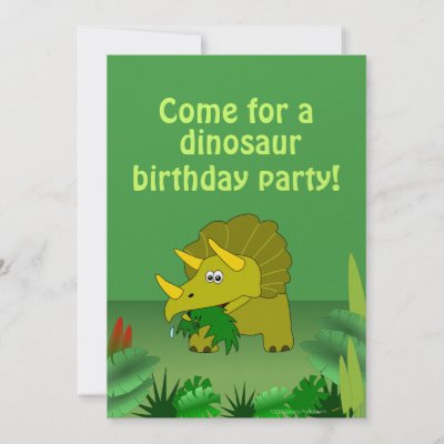 Dinosaur Birthday Party Invitations on Cute Dinosaur Birthday Party Invitations Template