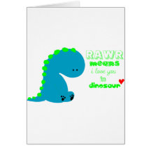 Cute Dinosaur RAWR Cards