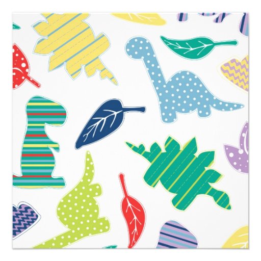 Cute Dinosaur Theme Kids Birthday Party Invitation