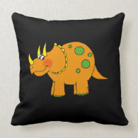 Cute dinosaur - triceratops throwpillow