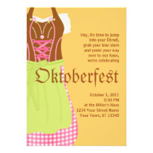 Cute Dirndl Oktoberfest Invitation