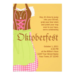 Cute Dirndl Oktoberfest Invitation