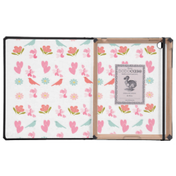 Cute Ditsy Flowers, Birds and Sweet Love Hearts Cases For iPad