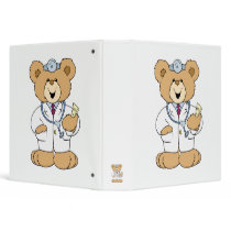 Cute Doctor Teddy Bear Vinyl Binder