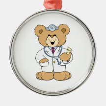 Cute Doctor Teddy Bear Christmas Ornament