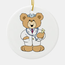 Cute Doctor Teddy Bear Christmas Tree Ornament