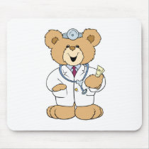 Cute Doctor Teddy Bear Mouse Mat