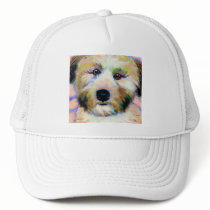 Cute dog adorable face fun colorful art painting hats