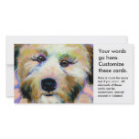 Cute dog adorable face fun colorful art painting photo cards