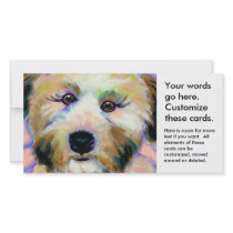Cute dog adorable face fun colorful art painting photo cards