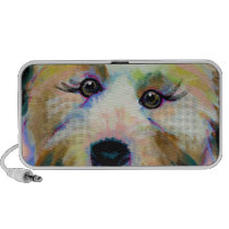 Cute dog adorable face fun colorful art painting speakers
