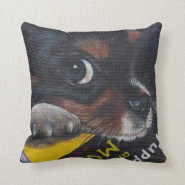 cute dog and book pillow
