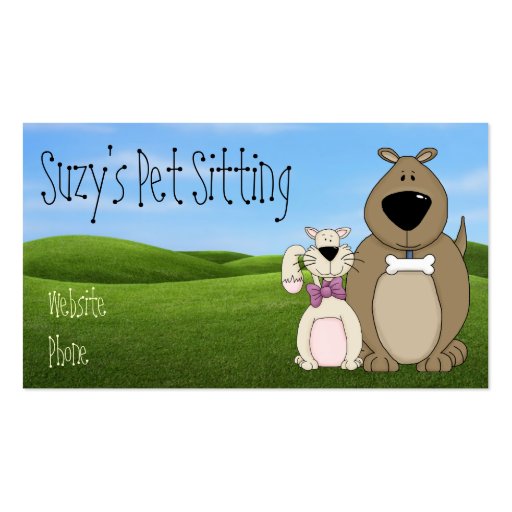 Cute Dog and Cat Business Cards (front side)