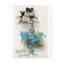 Cute Dog and Shoe Birthday Greetings postcards