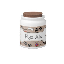 Cute Dog Bone Treat Jar Candy Dish