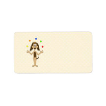 Cute Dog Cartoon. Juggler. Custom Address Labels