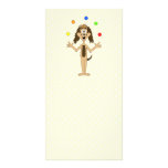 Cute Dog Cartoon. Juggler. Photo Card