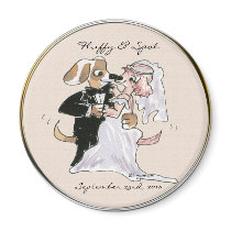 Cute Dog Cartoons Wedding Save the Date Magnets by zooogle Cute Dog Cartoons Wedding Save the Date Magnets