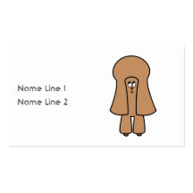 Cute Dog. Chocolate Brown Miniature / Toy Poodle. Business Card Template