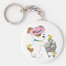 Cute Dog Easter Eggs Keychain
