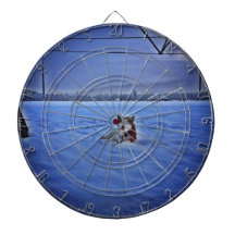 cute dog in snow dartboards