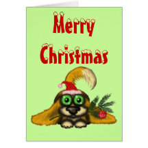 Cute dog Merry Christmas funny card design