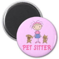 Cute Dog Occupation Pet Sitter Magnets