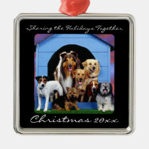 Cute Dog Pack Family Pet Personalized Ornaments