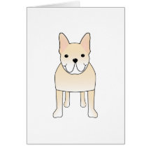 Cute Dog. Pale Cream French Bulldog. Greeting Cards