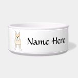 Cute Dog. Pale Cream French Bulldog. Dog Bowl