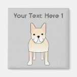 Cute Dog. Pale Cream French Bulldog. Fridge Magnet