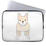 Cute Dog. Pale Cream French Bulldog. Computer Sleeves
