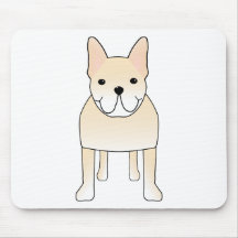 Cute Dog. Pale Cream French Bulldog. Mousepad