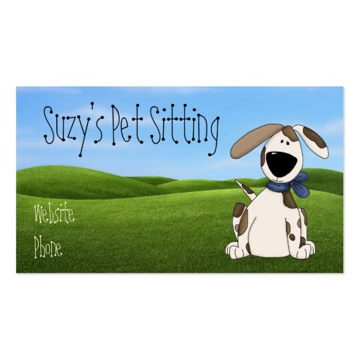Cute Dog Pet Business Cards (front side)
