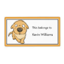 Cute Dog School Supplies Labels label