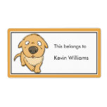 Cute Dog School Supplies Labels